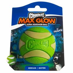 Chuckit Max Glow Ultra Squeaker Luminous Ball med Piv 